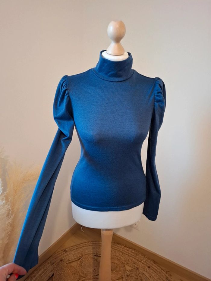 Sous-pull bleu à col roulé Emery Rose taille S 36 - photo numéro 6
