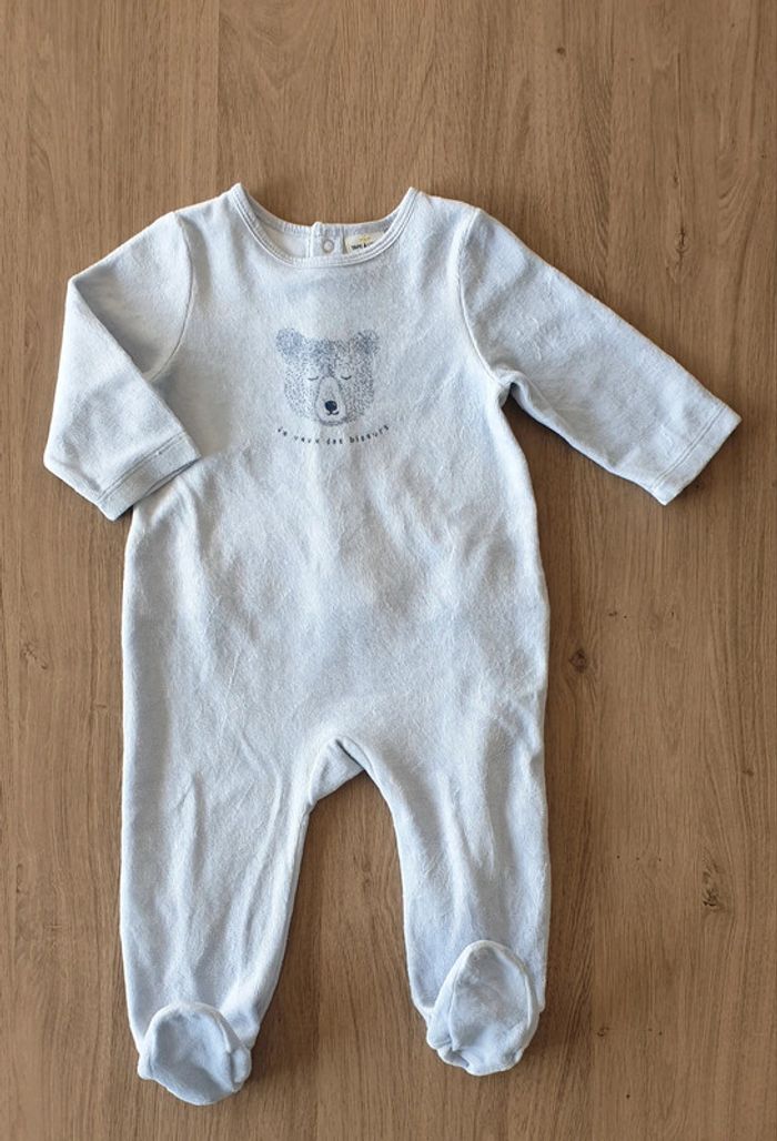 Pyjama bébé en velours, taille 12 mois, Tape-à-l'œil