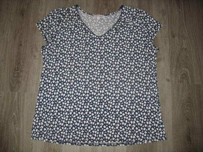 BLOUSE MC BLEU MARINE A FLEURS "SCOTTAGE" - TAILLE 4 - n°03