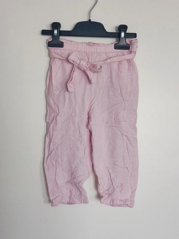 Pantalons fluide rose pastel ceinture noeud