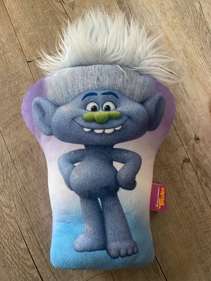 Lot sac à dos rose réglable et coussin trolls dreamworks - photo numéro 5