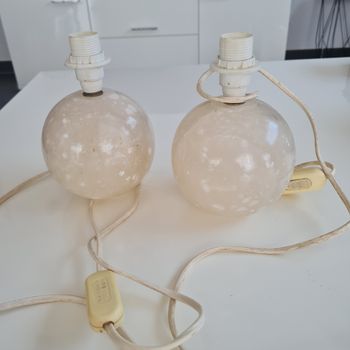 Deux pieds de lampe en albâtre