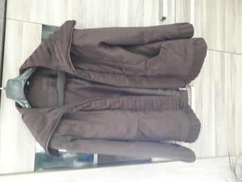 Veste Parka 3/4 marron grand col