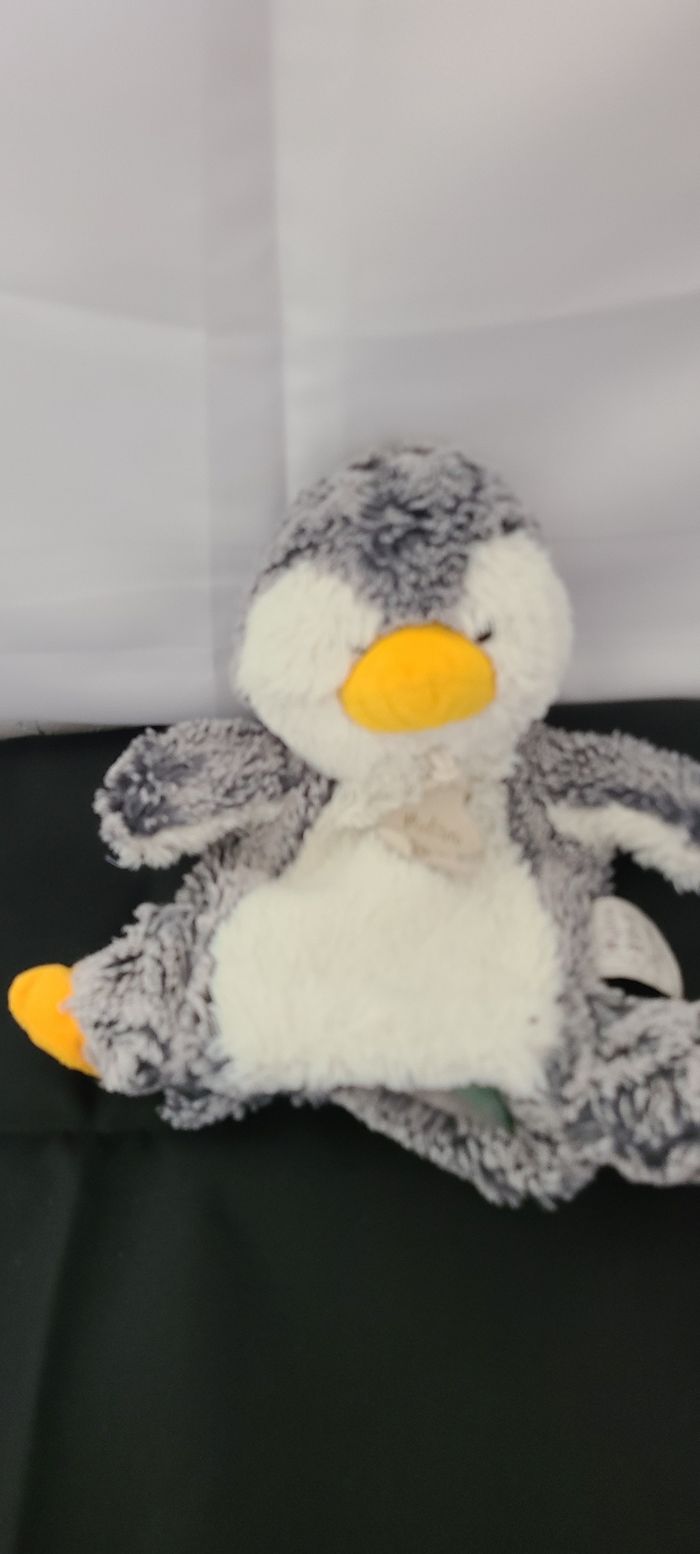 Histoire d'ours marionnette Z'animoos pingouin blanc noir orange