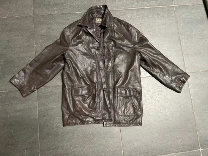 Manteau cuir italien marron XXL / 54 Vera Pelle