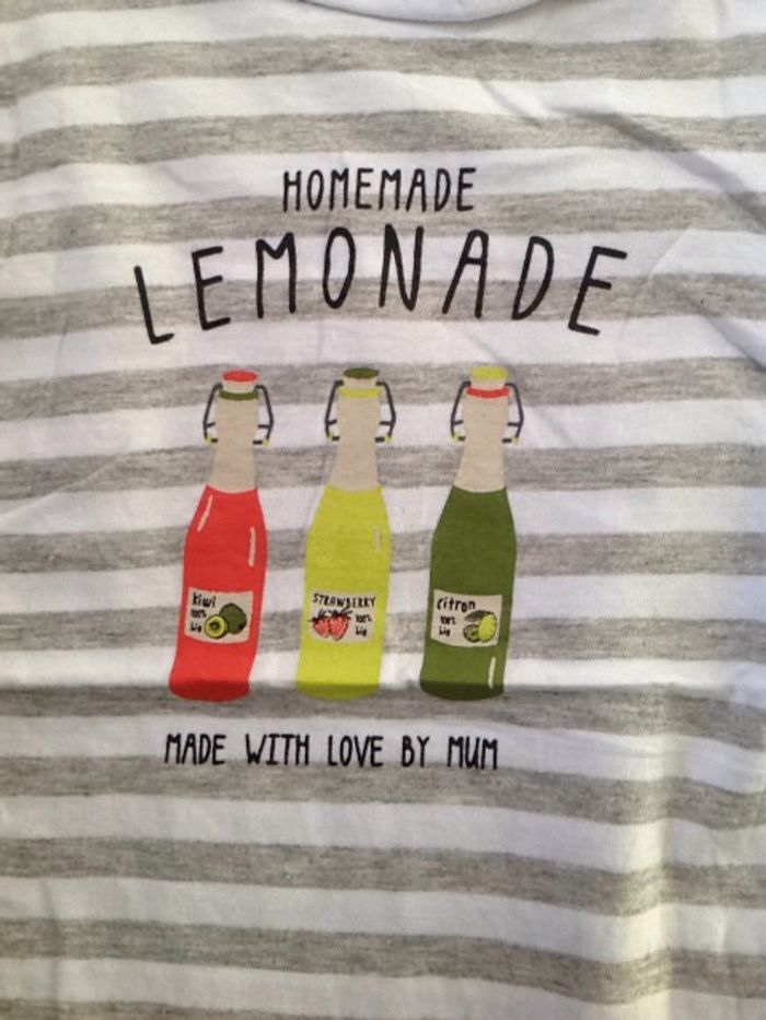 Tee-shirt Bout'chou gris et blanc - 24 mois - photo numéro 3