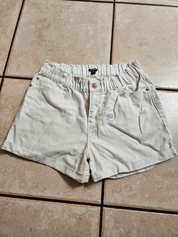 Short en jean blanc