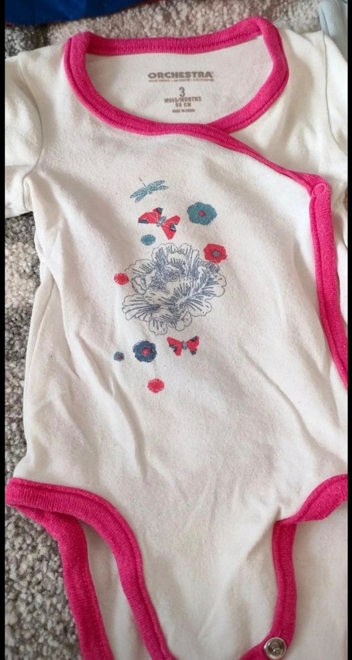 Lot bodys bébé fille manches longues - photo numéro 2