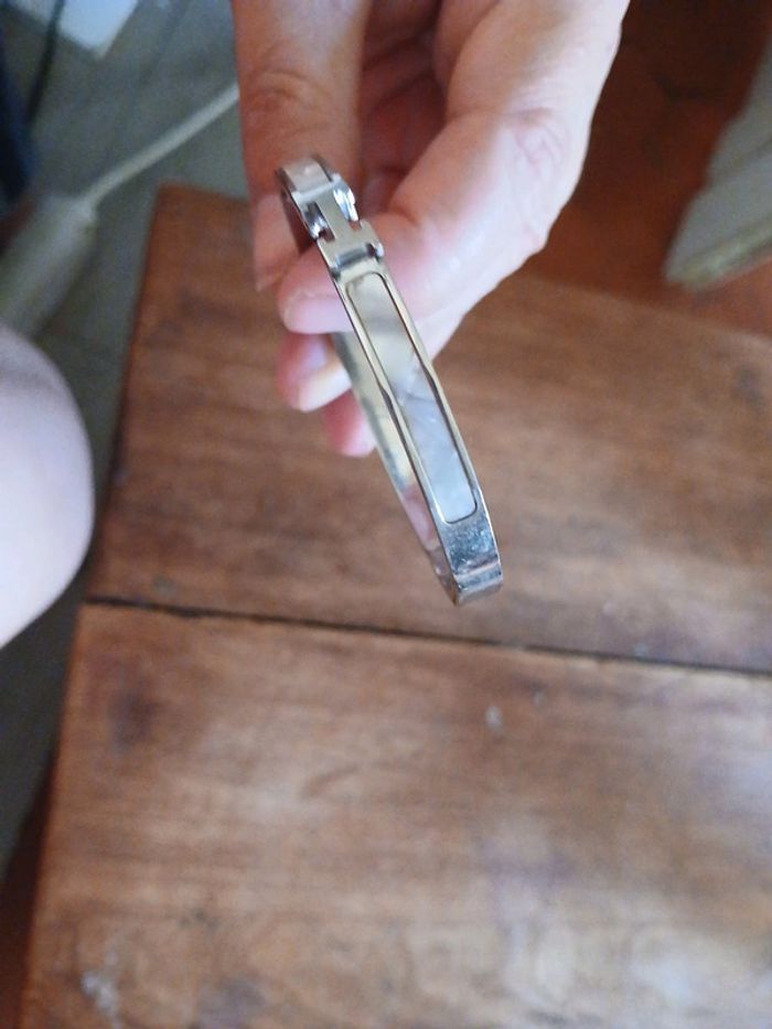 Bracelet en argent et pierre style H - photo numéro 4