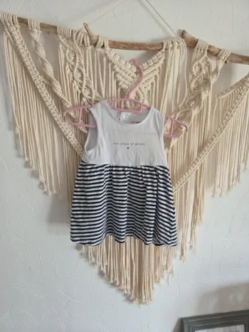 Jolie robe enfant bébé marinière 6 mois fille