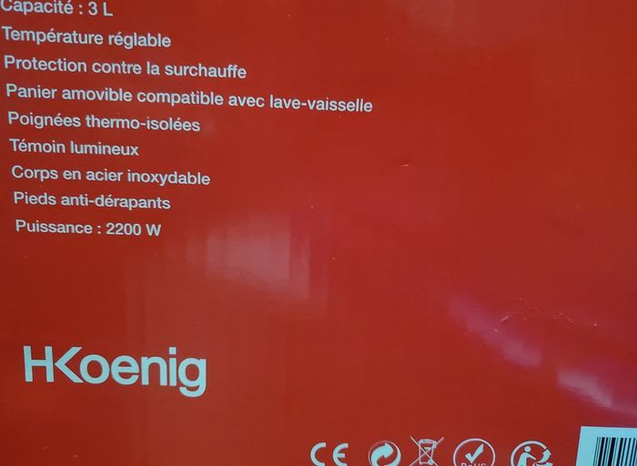 Friteuse HKOENIG DFX500 3L avec Cuve amovible Neuve. - photo numéro 2