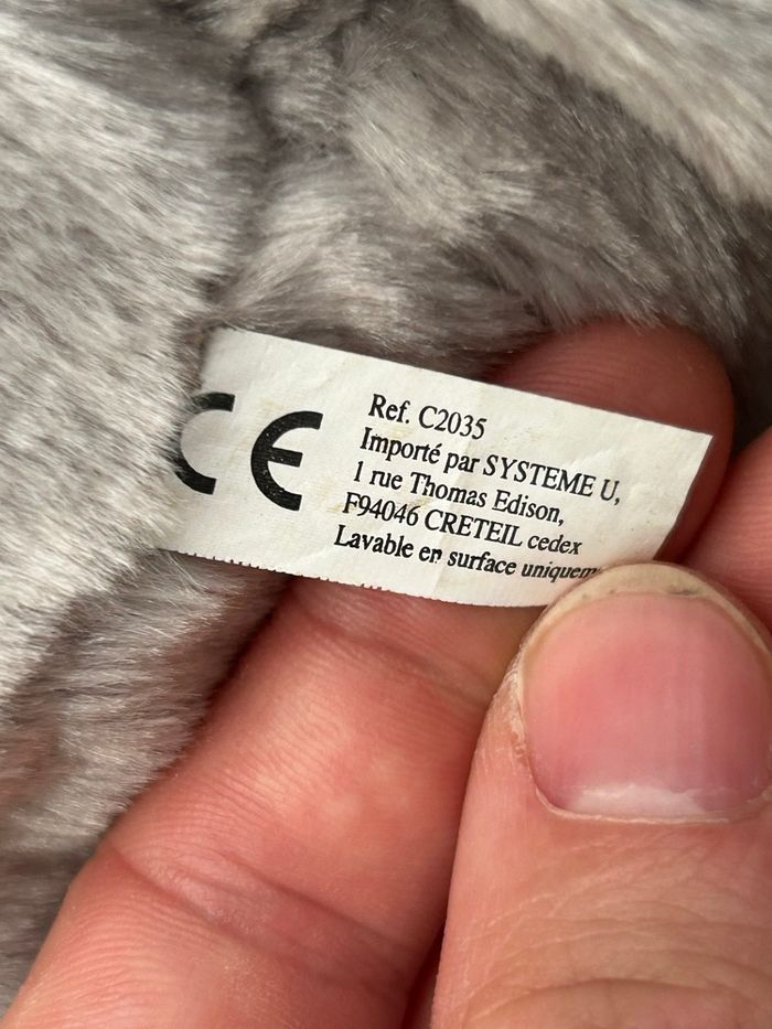 Grande peluche hippopotame grise 52 cm - photo numéro 4