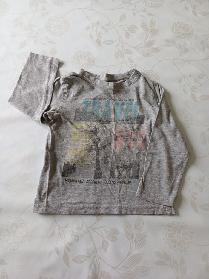 T-shirt manches longues 4 ans gris Inextenso
