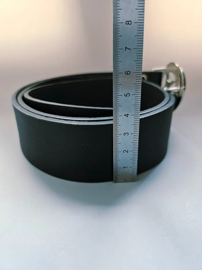 Ceinture alternative noire boucle argentée design - photo numéro 3