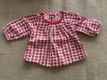 Robe bébé 3 mois coquelicots rouge manches longues Obaïbi 