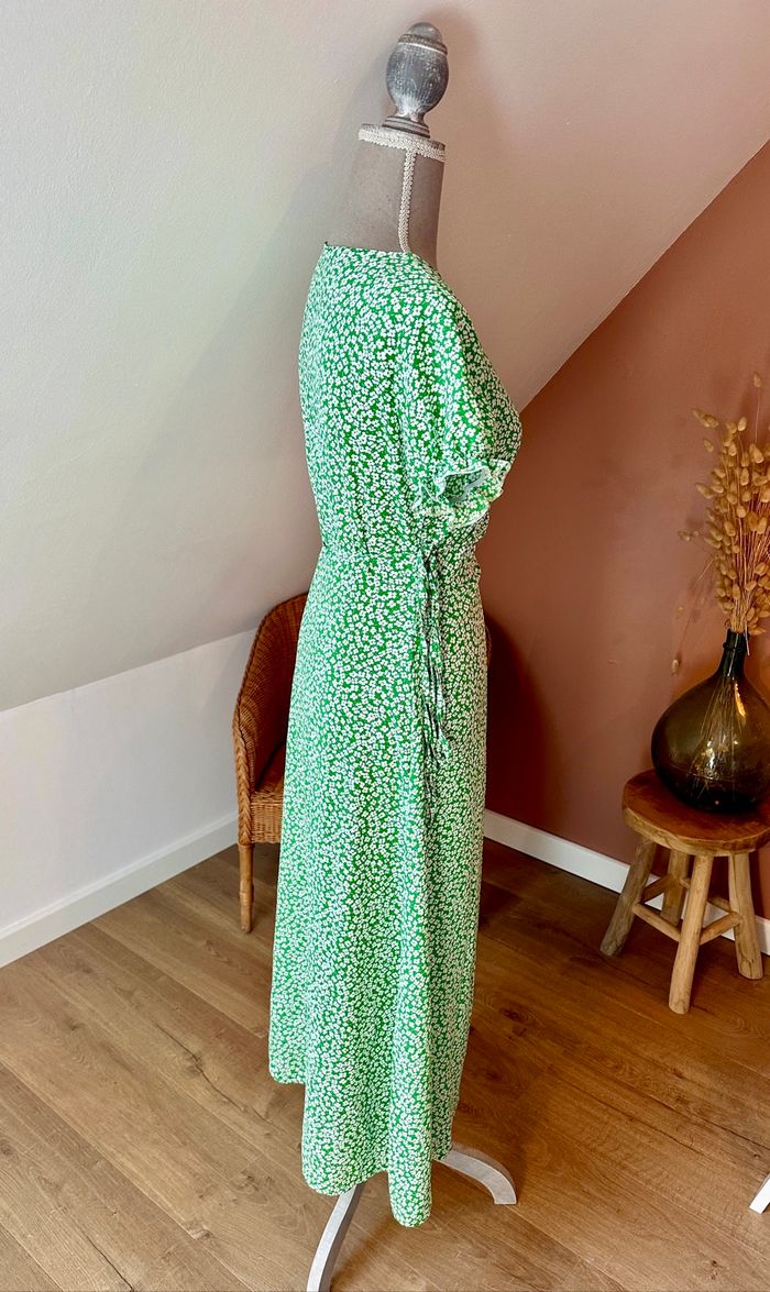 💜 Robe longue verte cache cœur fleuri Shein taille S 💜 - photo numéro 5