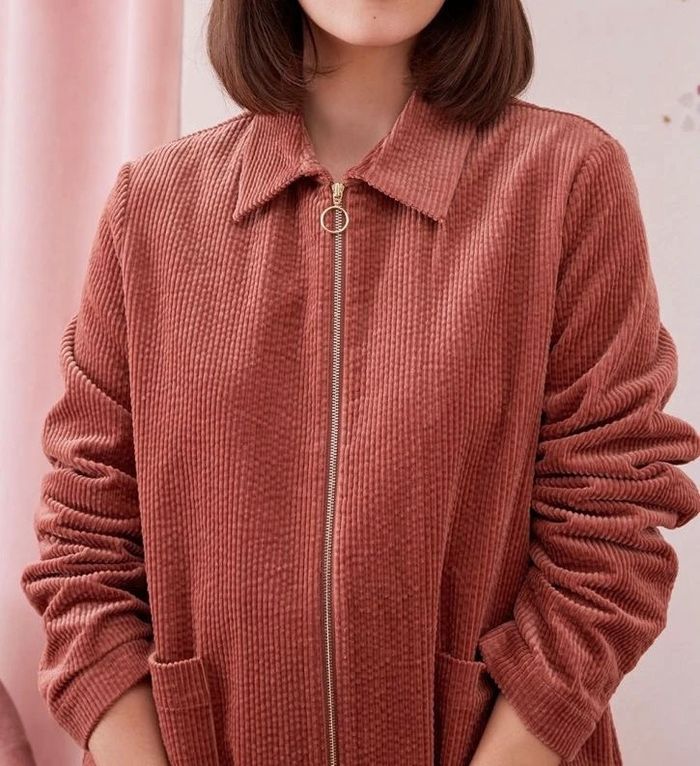 Veste en velours côtelé rose brique Des Petits Hauts – Modèle Elodia – T3 (oversize) - photo numéro 4