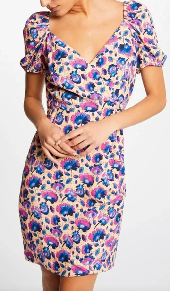 Neuve Robe fleurie multicolore, taille 36, Morgan - photo numéro 4