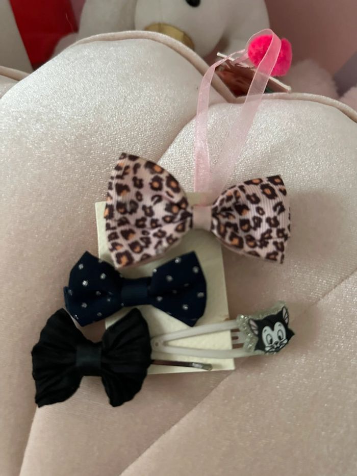 Lot barrettes noeud