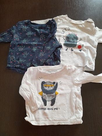 Lots de 3 T-shirts 68 cm