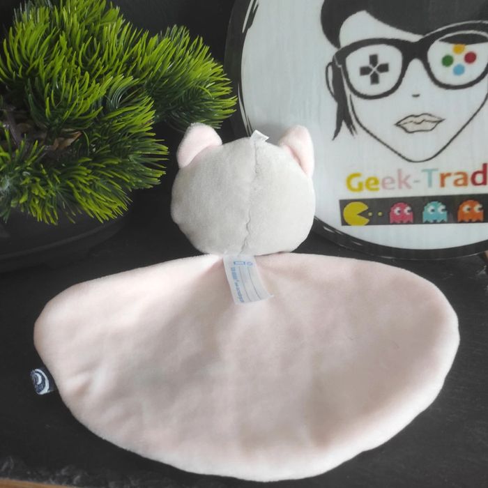 doudou sucre d orge chat gris Blanc rose fleur Petit Format #geektradedoudou - photo numéro 2