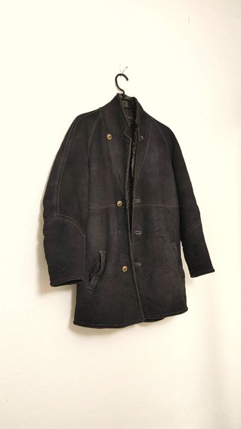 Beau manteau Vintage en peau de mouton retourné shearling monotone sheepskin fourrure lainée