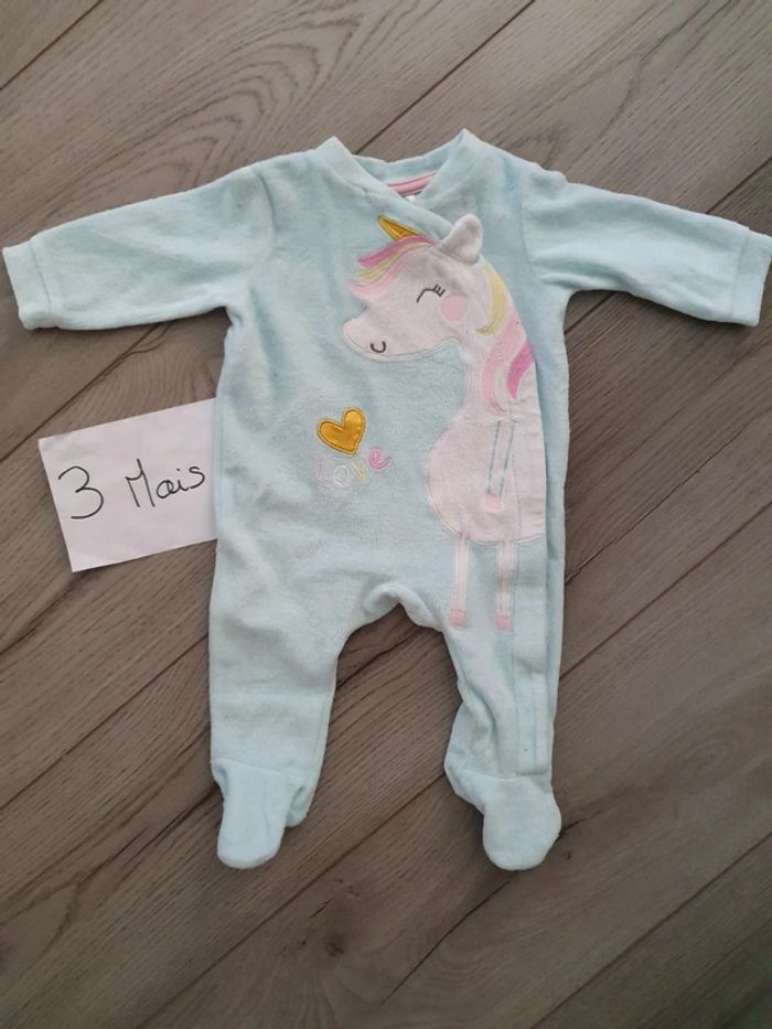 Pyjama velour, 3 mois