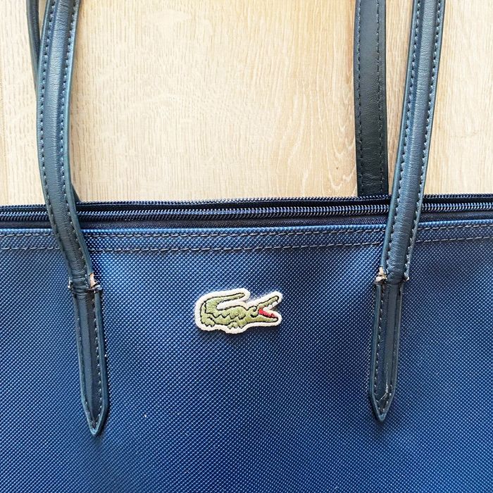 Lacoste Sac Shopper / Shopping Bag Femme Bleu Sombre Exclusive Woman Fashion Mode Casual - photo numéro 2