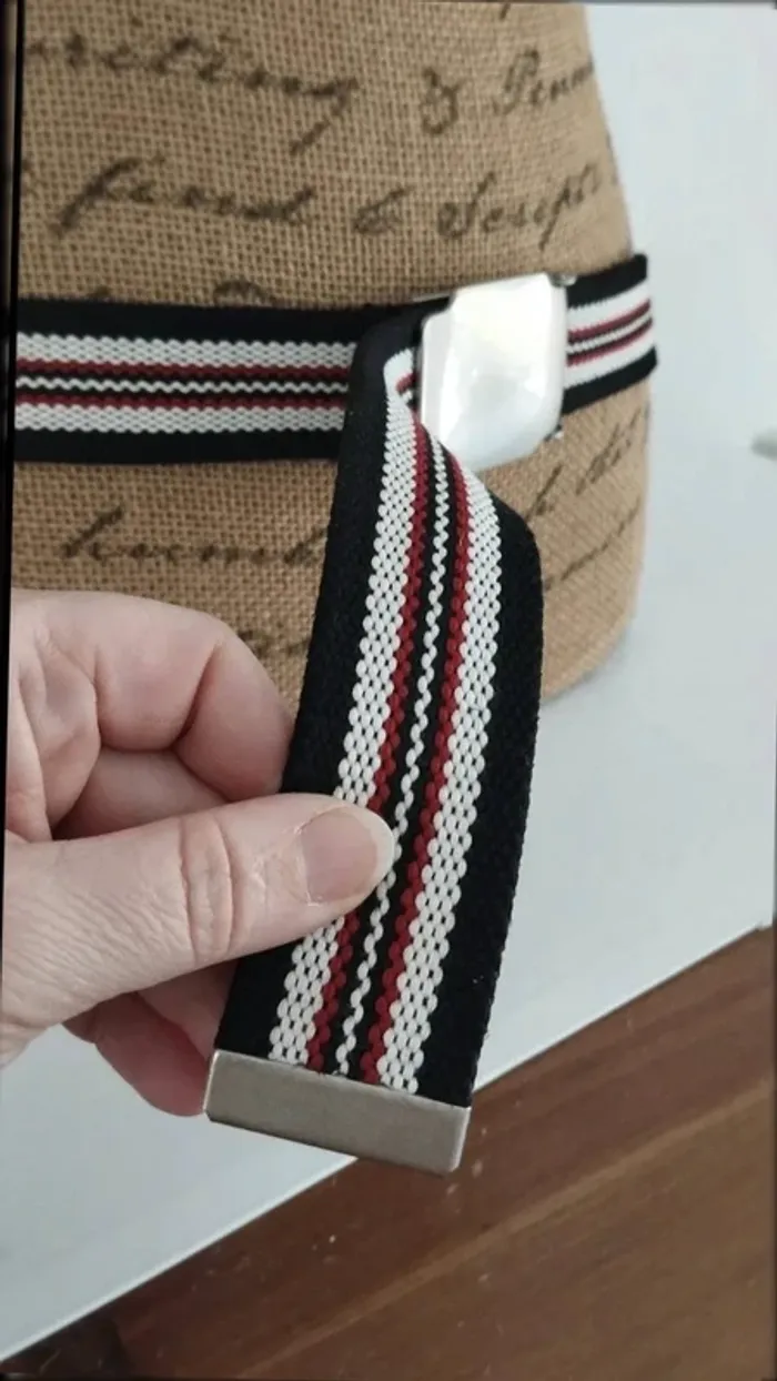 Ceinture rayée noir rouge et blanc - photo numéro 6