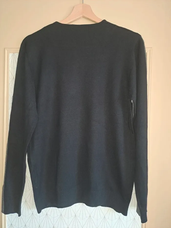 Pull homme comme neuf très doux Rivaldi Black noir et gris L - photo numéro 7