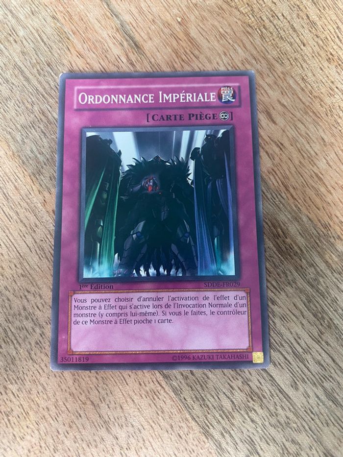 Carte Yu-Gi-Oh! Ordonnance impériale SDDE-FR029 1ère édition