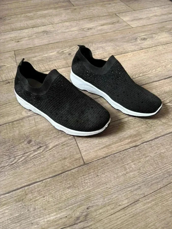 Sneakers à talon compensé Femme noir