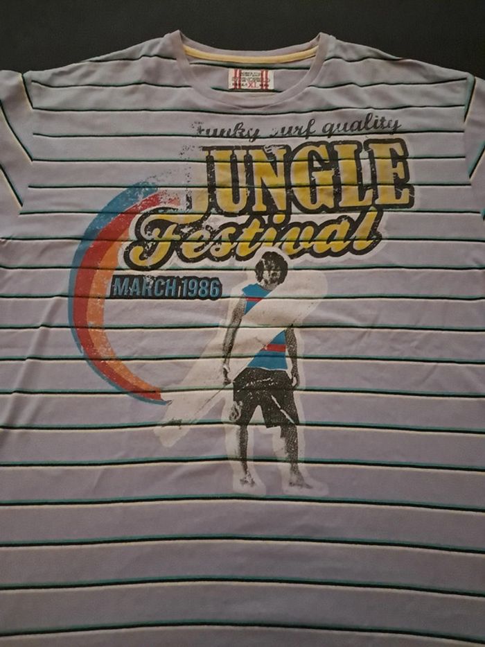 T-shirt Springfield Vintage Funky surf Quality Jungle Festival march 1986 - photo numéro 2