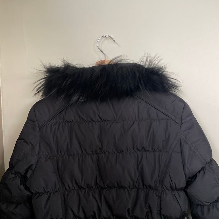 Doudoune noire femme M longue avec fourrure amovible duvet/plume, coupe cintrée, poches zippées V065 - photo numéro 5