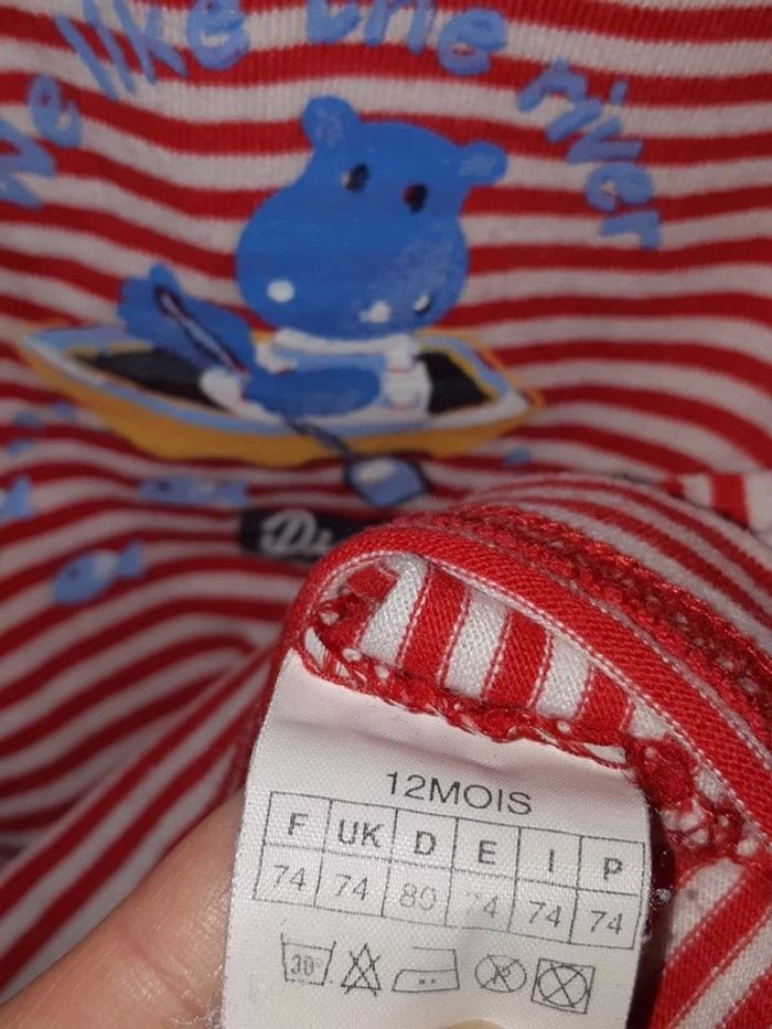 Tee-shirt 12 mois Hippopotame - photo numéro 2