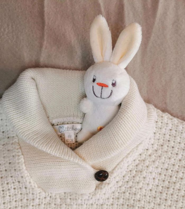 Ensemble 👣 pantalon dpam, tee-shirt obaïbi, poncho Kitchoun, 6mois/67cm - photo numéro 6