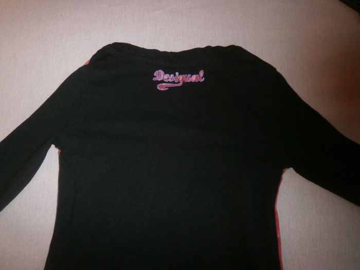 T-shirt longues manches Desigual noir et déco filles - photo numéro 2