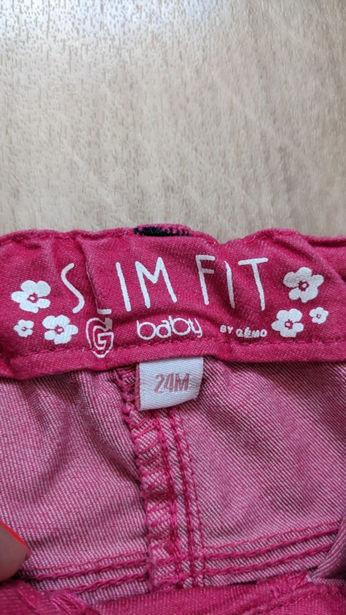 Pantalon Rose brodé chic 24 mois - 86cm - photo numéro 4