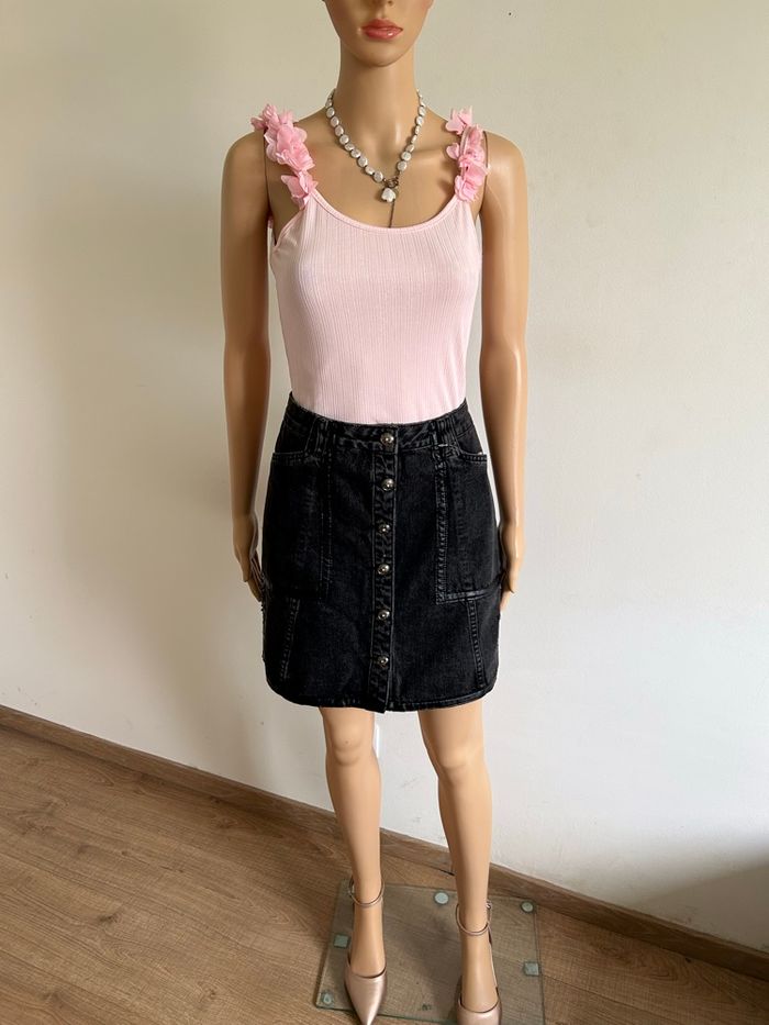 Jupe noire neuve en jean Desigual taille 34 (taille très grand) - photo numéro 3