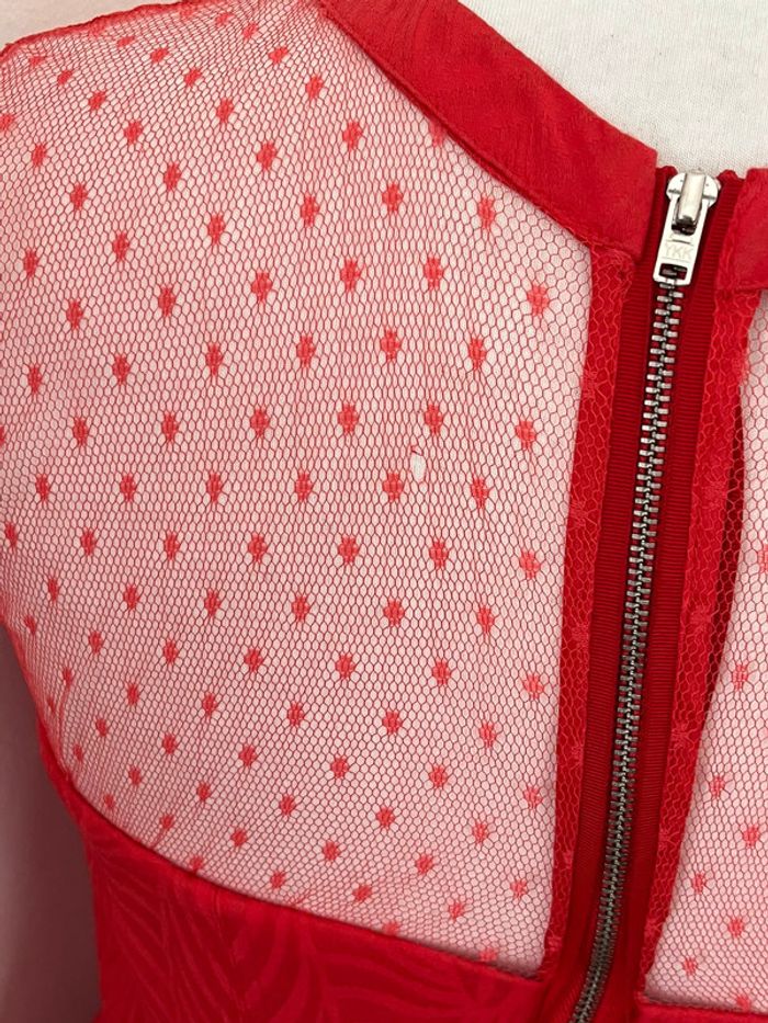 Robe rouge et dentelle the Kooples S - photo numéro 4