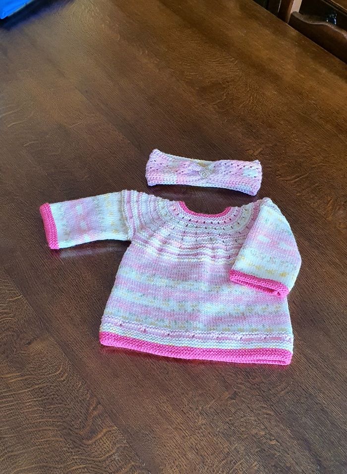 Brassière/gilet et bandeau assorti  Taille 3 mois - photo numéro 2