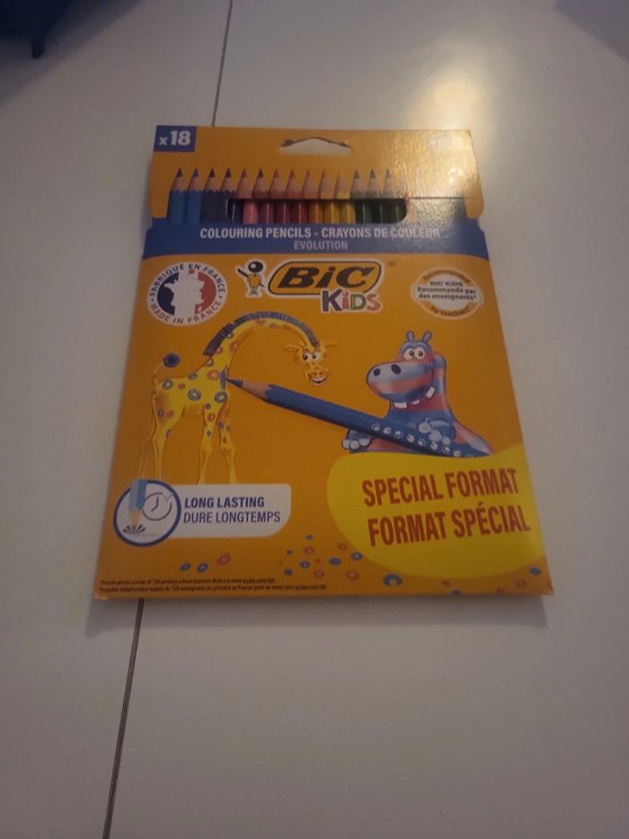 Crayon couleur bic x18