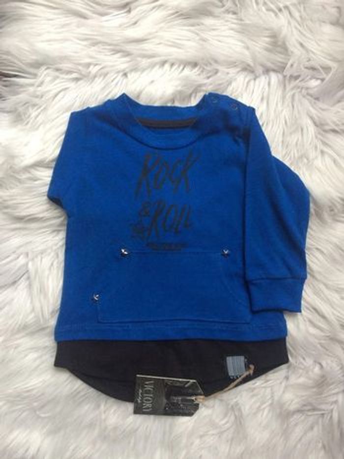 Sweat shirt bébé 6 mois bleu