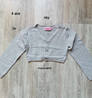 Cardigan gilet court boléro nky 4 ans
