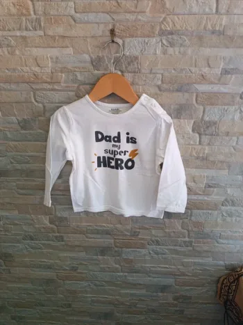 T-shirt blanc Dad héro Kiabi 24M