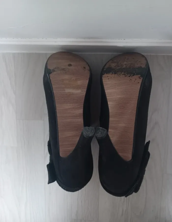 Chaussure à talon noire velour diamant jm diamant - photo numéro 7
