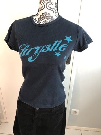 Teeshirt marine avec strass bleus taille S