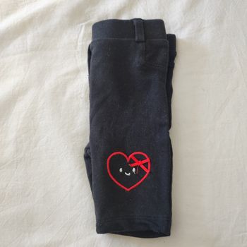 Legging court bébé Orchestra 3 mois noir cœurs