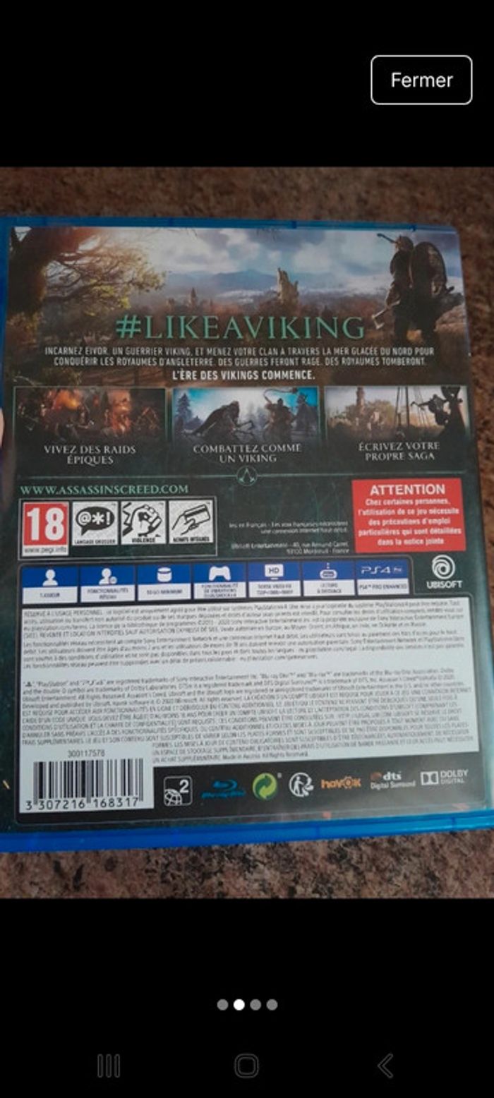 Magnifique jeu PS4 Assasin's creed Valhalla - photo numéro 2