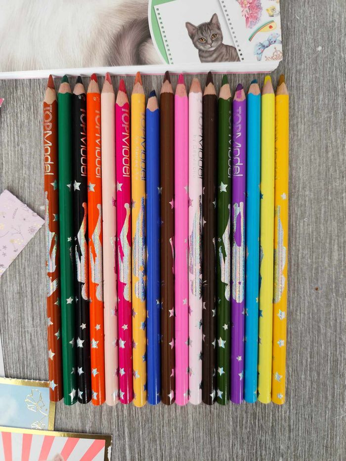 Livres de coloriage Top Model + crayons + cadeaux , très bon état - photo numéro 5